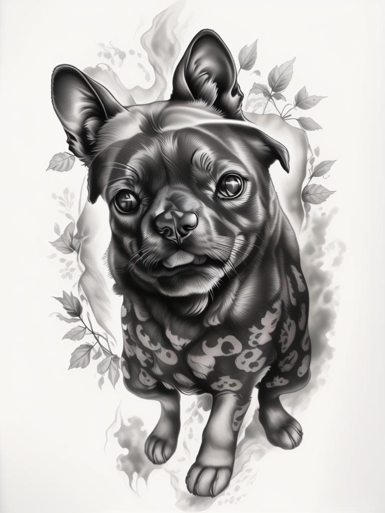 A highly detailed and lifelike composition, tattoo art, realism style, ultra-high resolution, smooth gradients and intricate textures, monochromatic black-and-gray tones, diffused soft lighting for natural depth.undefined - Variation 40
