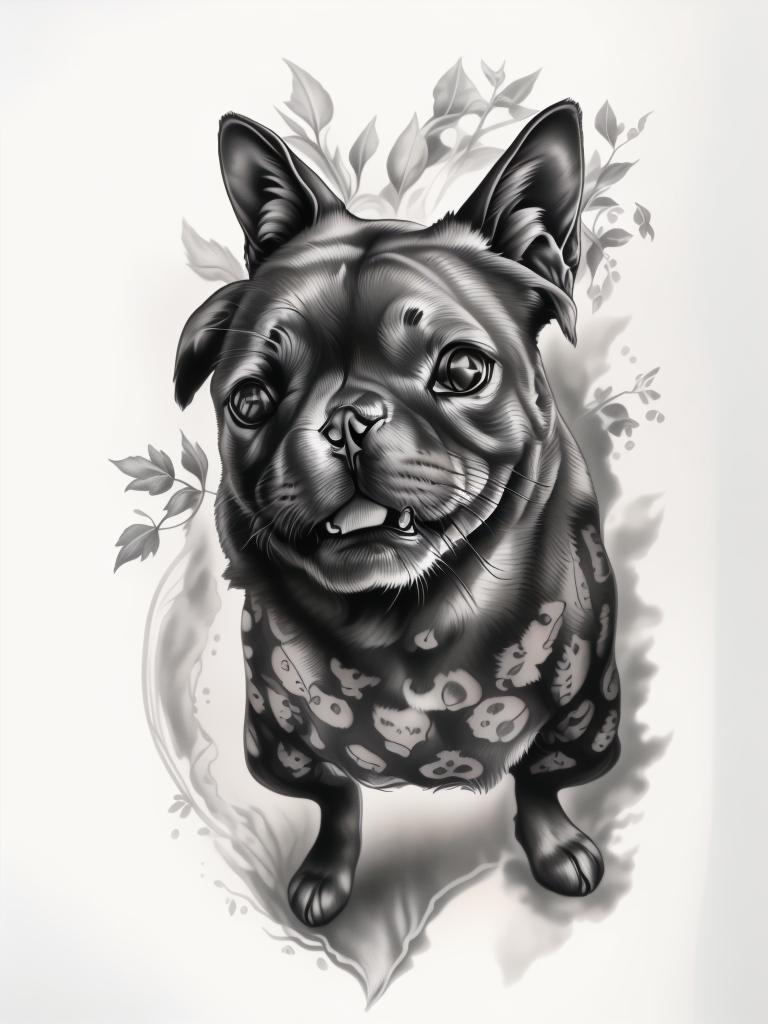 A highly detailed and lifelike composition, tattoo art, realism style, ultra-high resolution, smooth gradients and intricate textures, monochromatic black-and-gray tones, diffused soft lighting for natural depth.undefined - Variation 39