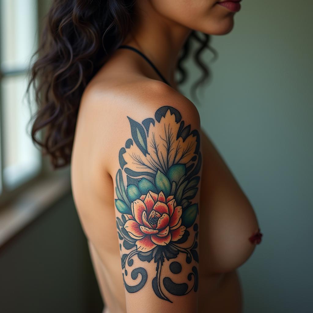 Sílvia, saggitarius, love to read, love the ocean and beacheshigly detailed tattoo - Variation 2