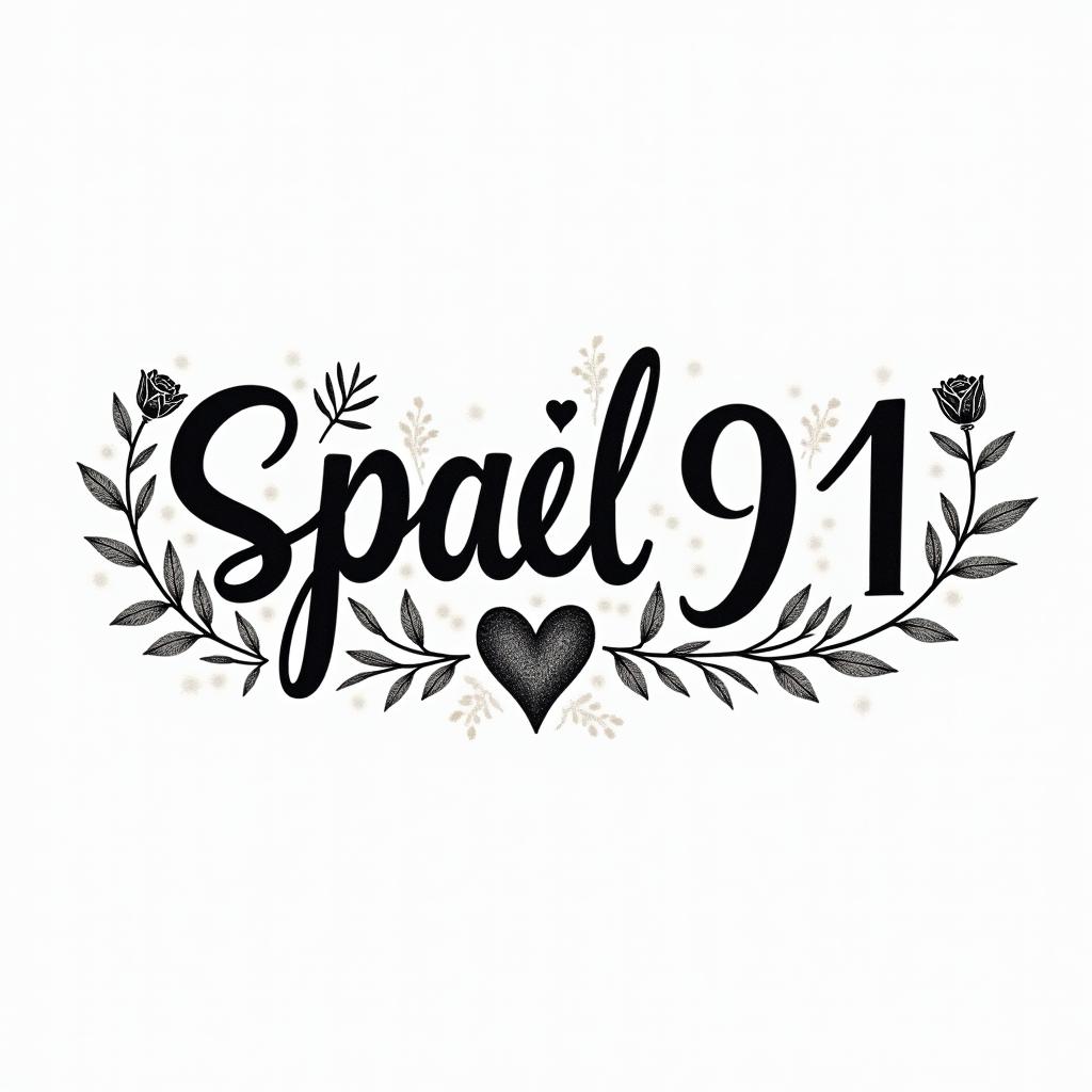 Psalm 91
He that dwelleth in the secret place of the most High shall abide under the shadow of the Almighty (in words)in elegant cursive calligraphy style 2d tattoo, decorate with roses, featuring a smooth and flowing handwritten script with slightly thickened strokes for a luxurious and bold appearance, heart symbol between names, sleek and glossy black text with shadowing, minimalist matte white background, clean and sharp edges, illuminated with soft lighting, romantic, 8k, high-quality textures with refined typography