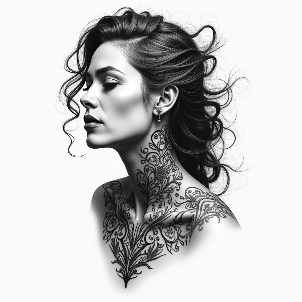 Dani 14.07.1979higly detailed tattoo - Variation 4