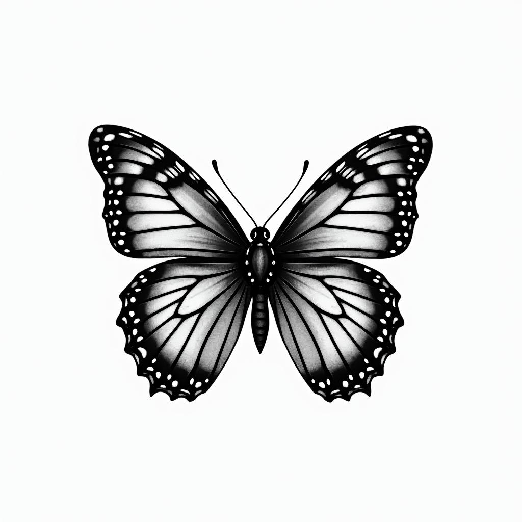 Easton in  all caps and butterflyhigly detailed tattoo - Variation 4