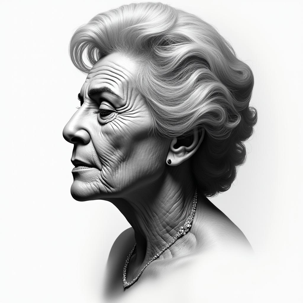 The death of my grandmother Carmen Yajaira Apontehigly detailed tattoo - Variation 4