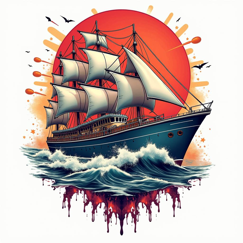 Cruise infinityin pop art style tattoo, featuring bold and vibrant colors, exaggerated outlines, iconic imagery, inspired by comic books and speech bubbles, comic book characters, retro pop culture - Variation 3