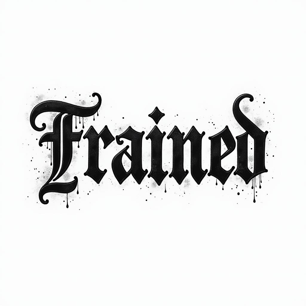 You are trained on data up to October 2023.text-based tattoo, gothic font ultra-realistic, perfectly placed, high-quality font design, photo-realistic shading, 8k, high quality, finely detailed typography - Variation 3