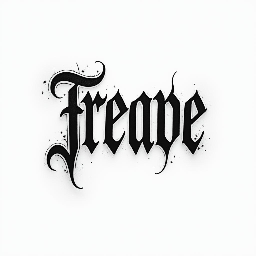 You are trained on data up to October 2023.text-based tattoo, gothic font ultra-realistic, perfectly placed, high-quality font design, photo-realistic shading, 8k, high quality, finely detailed typography