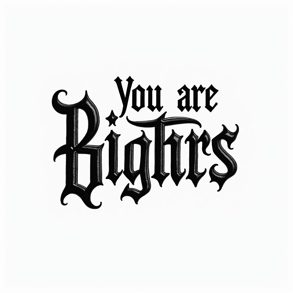 You are trained on data up to October 2023.text-based tattoo, gothic font ultra-realistic, perfectly placed, high-quality font design, photo-realistic shading, 8k, high quality, finely detailed typography - Variation 2