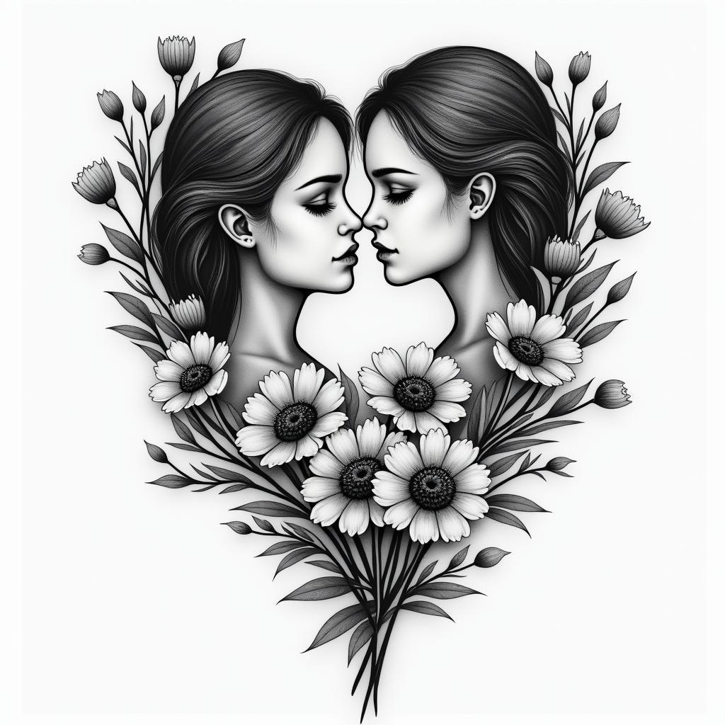 A girl lost in the world trying to find herself and holding on tight loosing herself to heroin use poppy flowers as she's falling in love with the man she wants to spend the rest of her life withhigly detailed tattoo - Variation 5