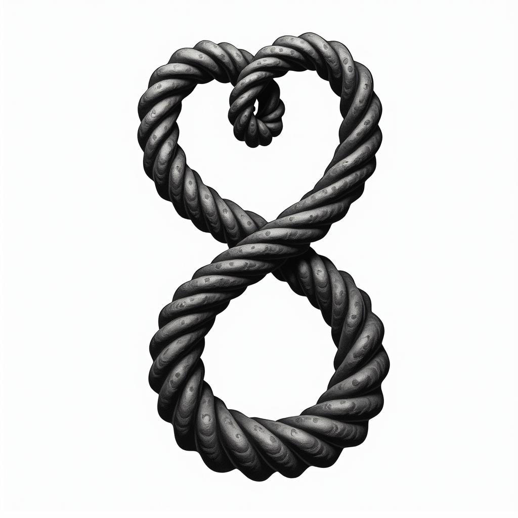 Infinityin authentic tattoo style, incorporating traditional modifications, bold black outlines, solid color fills, featuring classic authentic elements - Variation 1