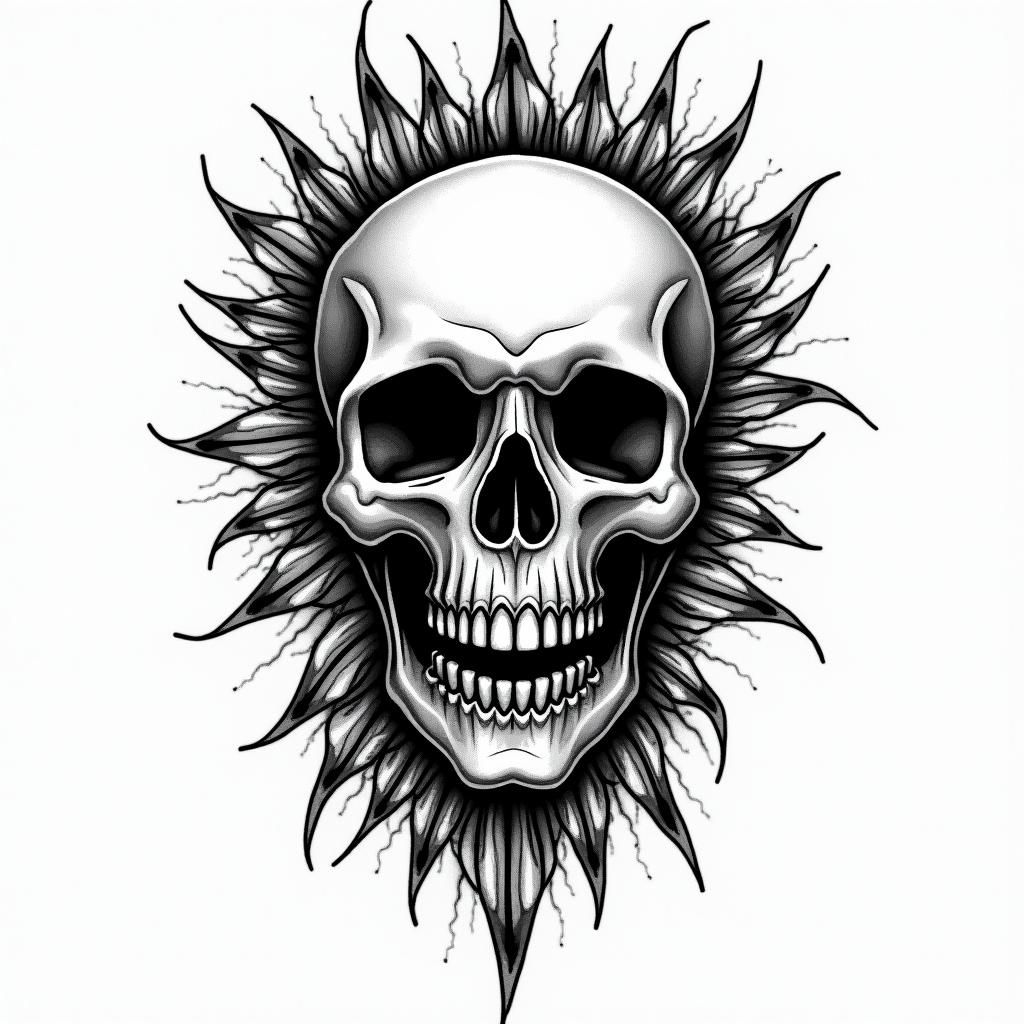 Broken roadin authentic tattoo style, incorporating traditional modifications, bold black outlines, solid color fills, featuring classic authentic elements - Variation 3