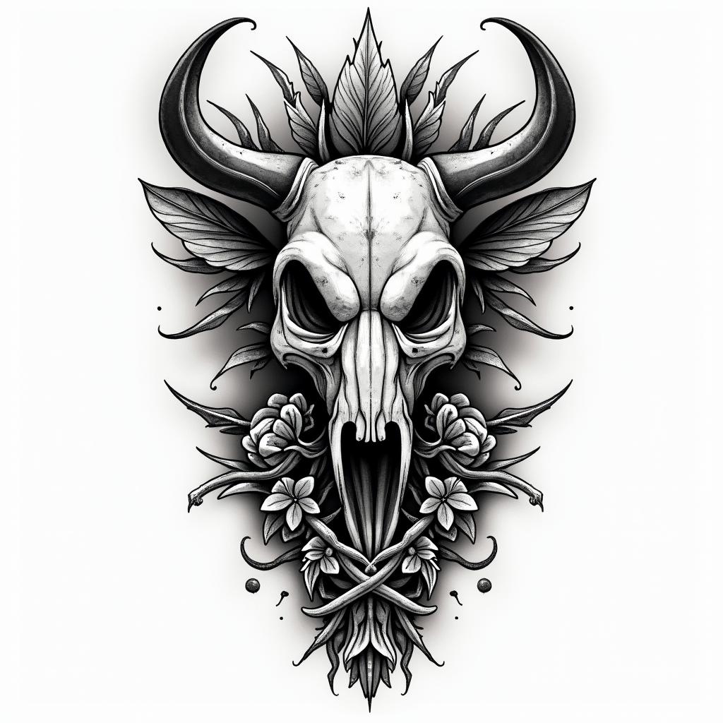 Broken roadin authentic tattoo style, incorporating traditional modifications, bold black outlines, solid color fills, featuring classic authentic elements