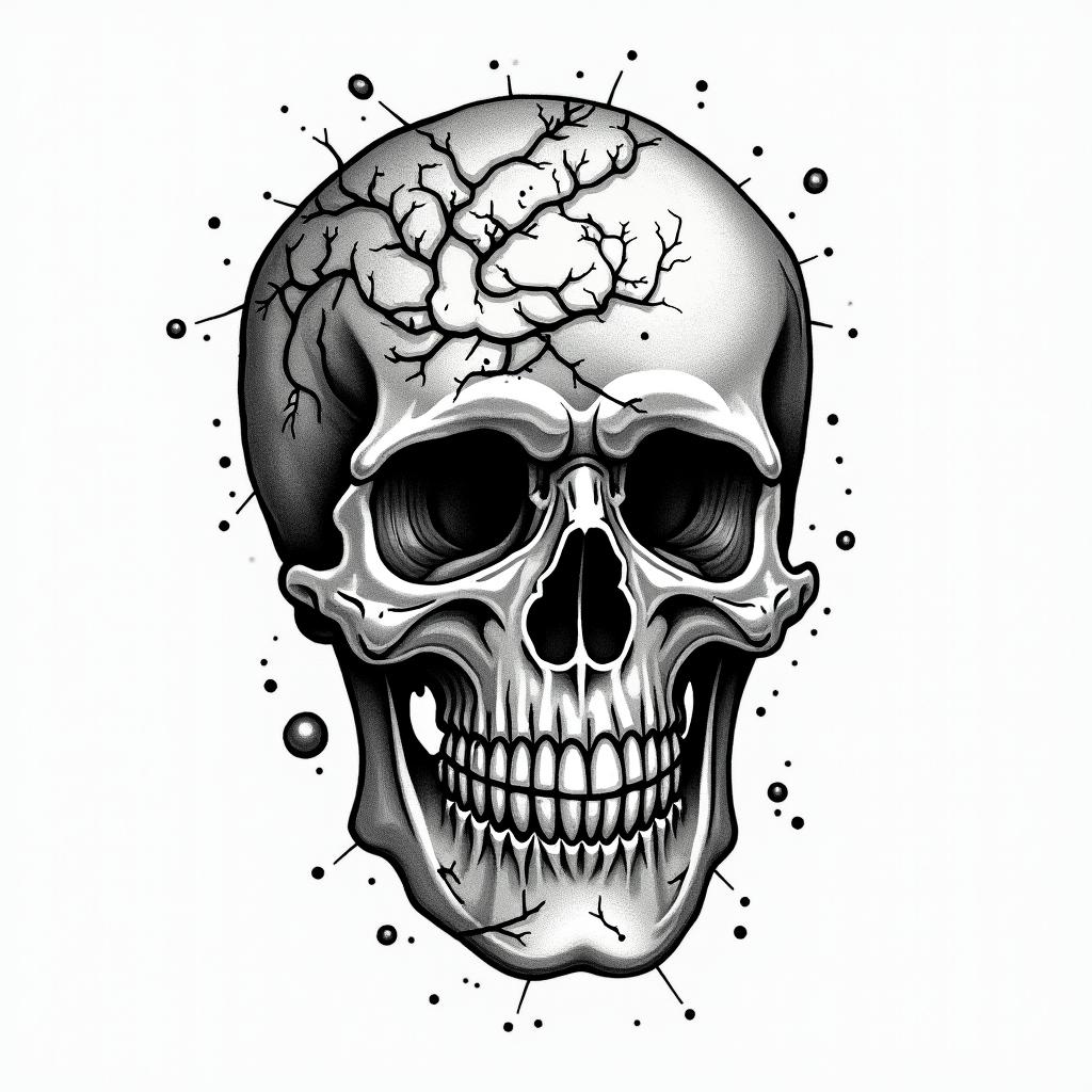 Broken roadin authentic tattoo style, incorporating traditional modifications, bold black outlines, solid color fills, featuring classic authentic elements - Variation 4
