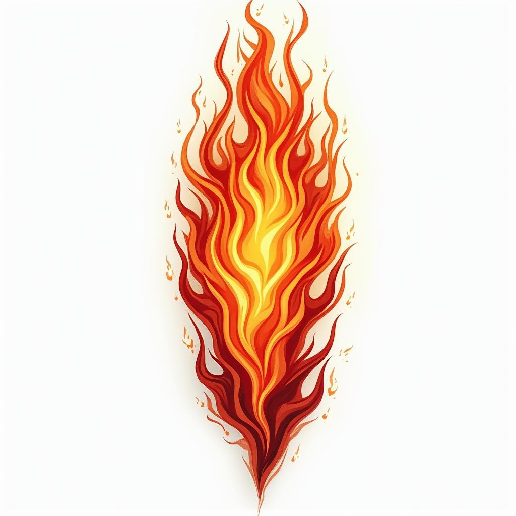Firein flame tattoo style showcasing fiery elements with dynamic flame patterns, glowing effect of flames, natural colors - Variation 2