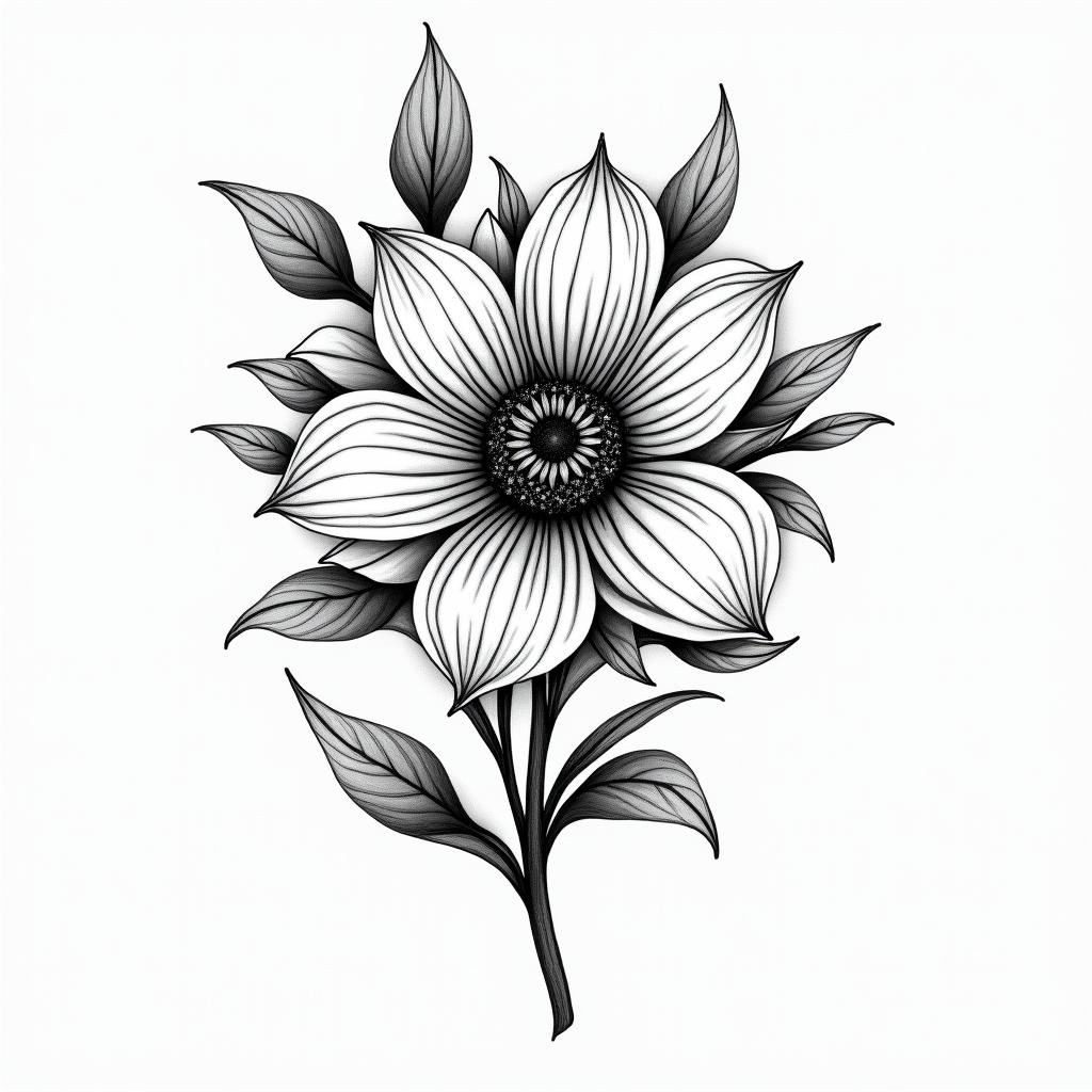 Shoulder flowerin bohemian style tattoo, 8k - Variation 2