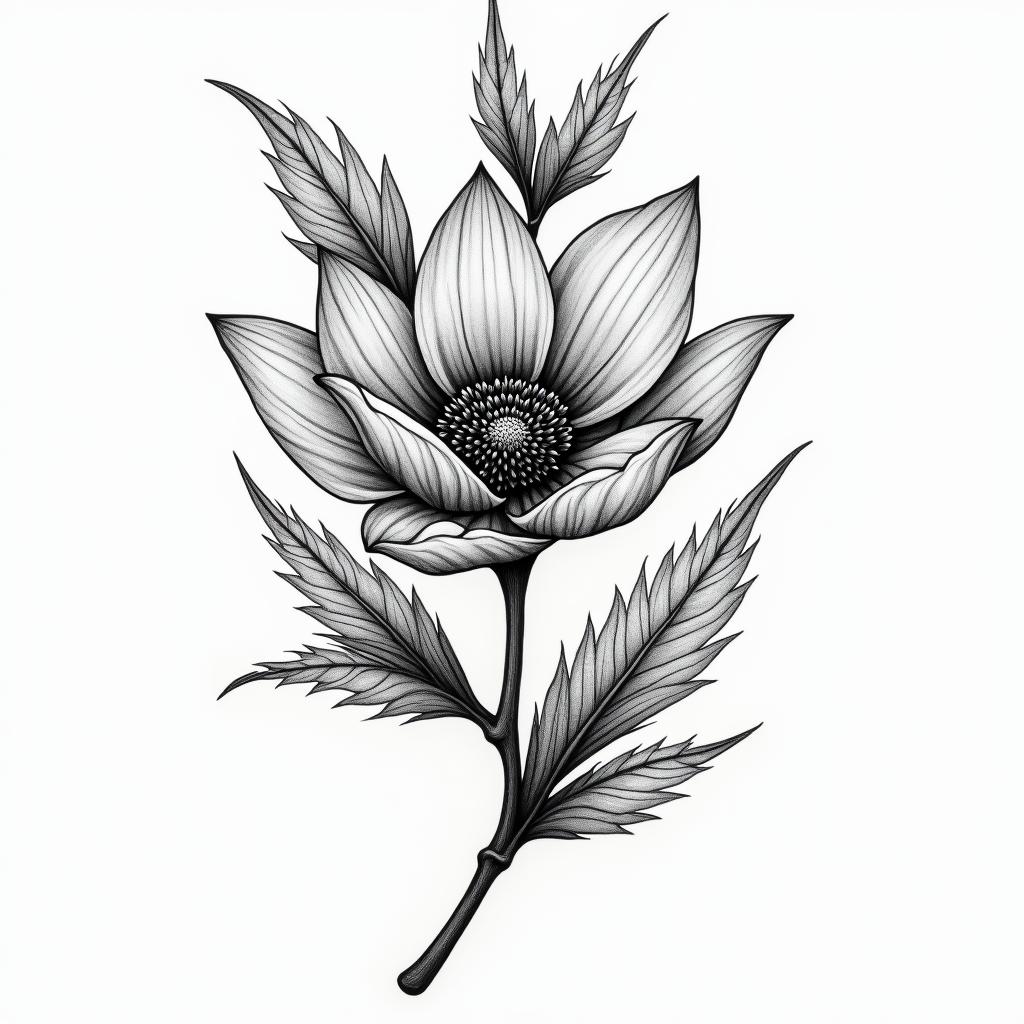 Shoulder flowerin bohemian style tattoo, 8k