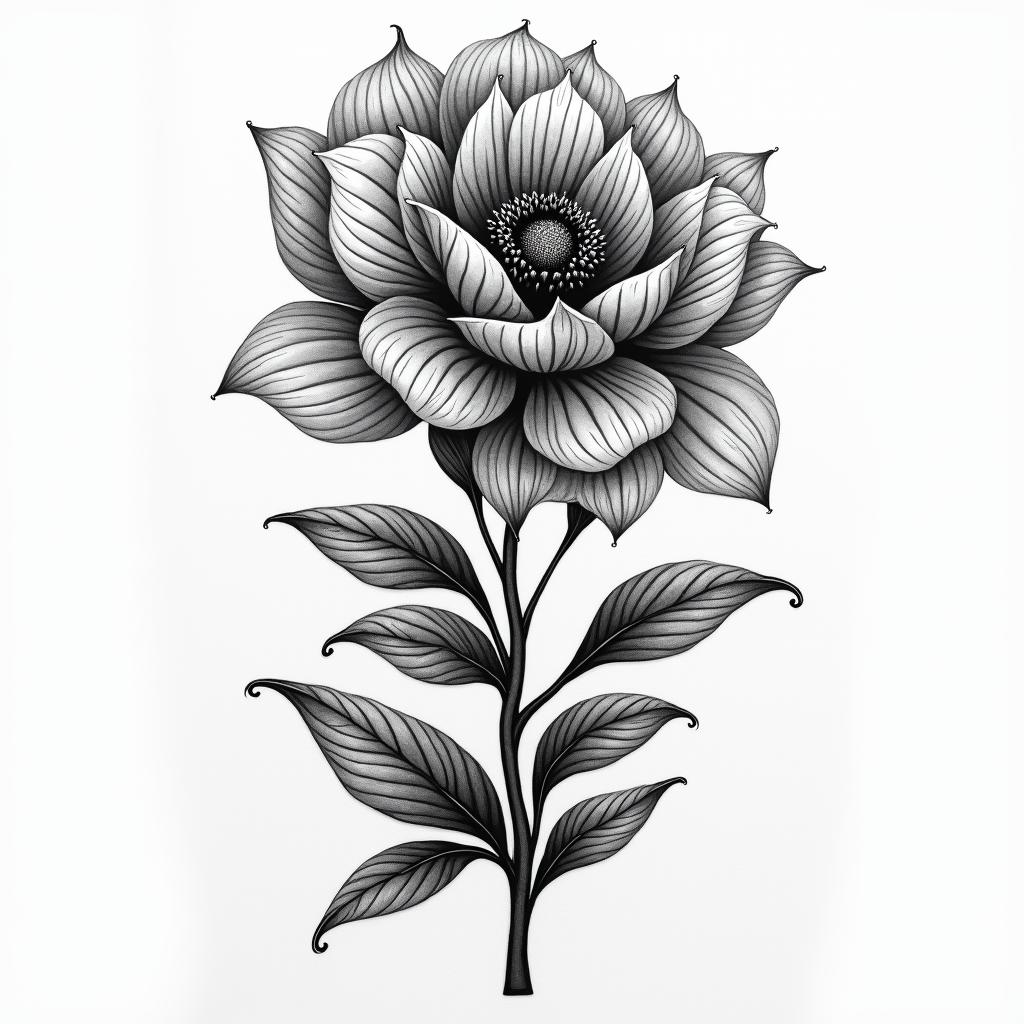 Shoulder flowerin bohemian style tattoo, 8k - Variation 3