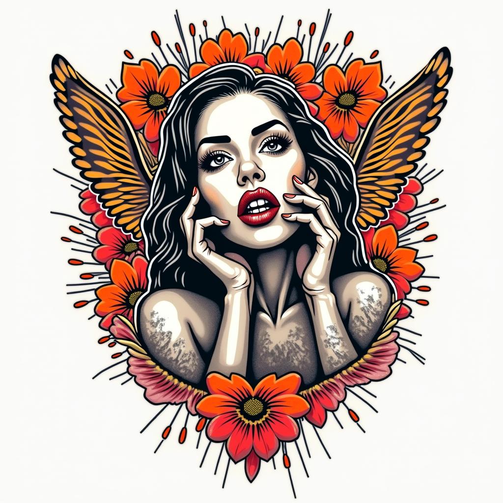 Hurdle are lifein pop art style tattoo, featuring bold and vibrant colors, exaggerated outlines, iconic imagery, inspired by comic books and speech bubbles, comic book characters, retro pop culture