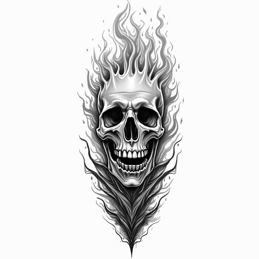 Firein new school tattoo, pop culture, modern, detailed tattoo, illustrative - Variation 4