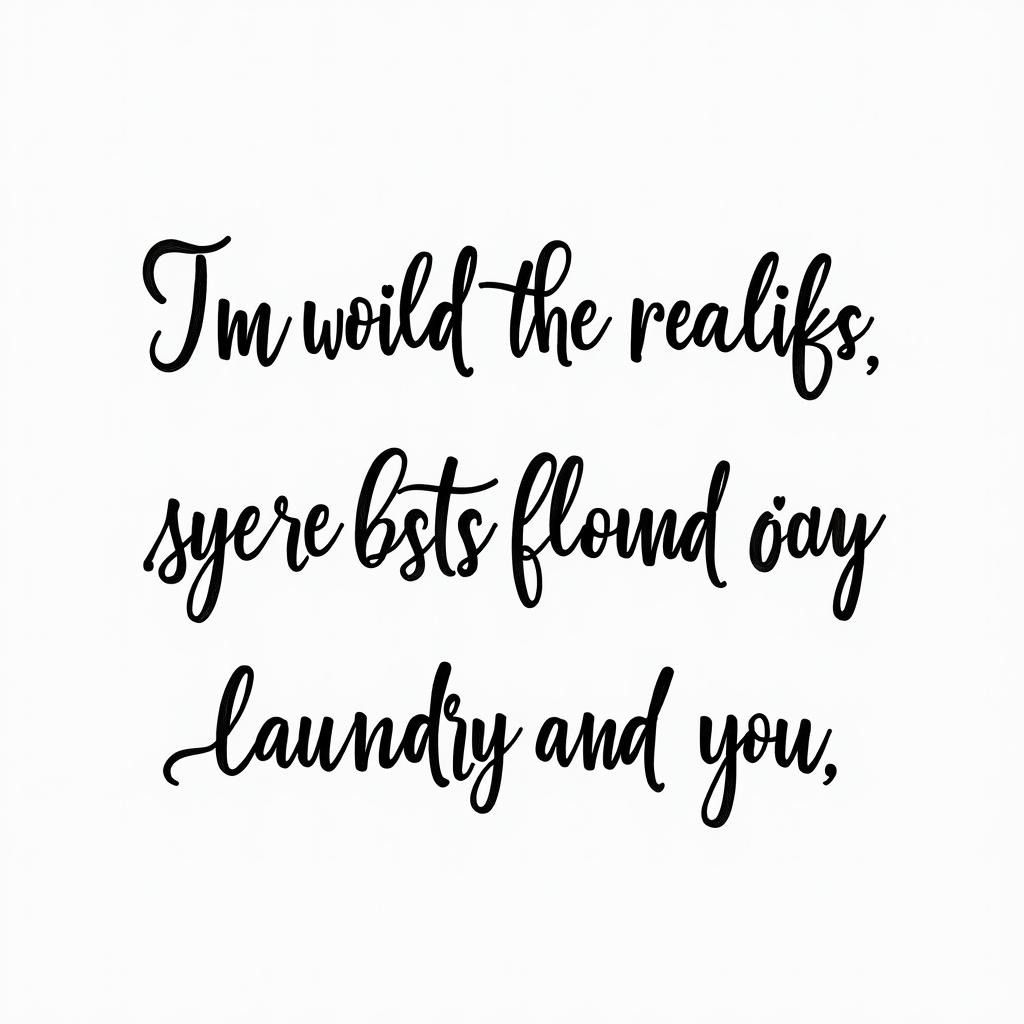 In another life, I would have really liked just doing laundry and taxes with you"in elegant cursive calligraphy style 2d tattoo, decorate with roses, featuring a smooth and flowing handwritten script with slightly thickened strokes for a luxurious and bold appearance,  heart symbol between names,  sleek and glossy black text with shadowing, minimalist matte white background, clean and sharp edges, illuminated with soft lighting, romantic, 8k, high-quality textures with refined typography - Variation 4