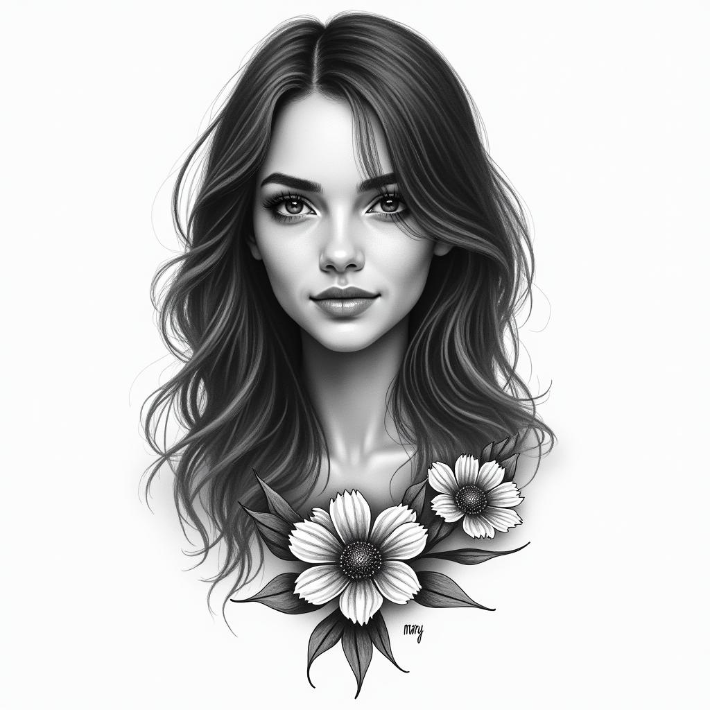 Mary jane solis ,aquarius,birthday 2/12/1988, birth place Davao City Philippineshigly detailed tattoo - Variation 8