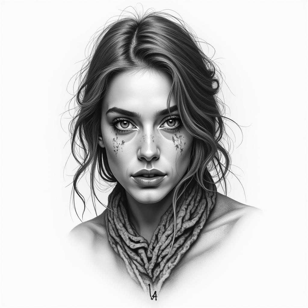 You are trained on data up to October 2023.in portrait tattoo style, featuring a highly realistic and detailed depiction  - Variation 2