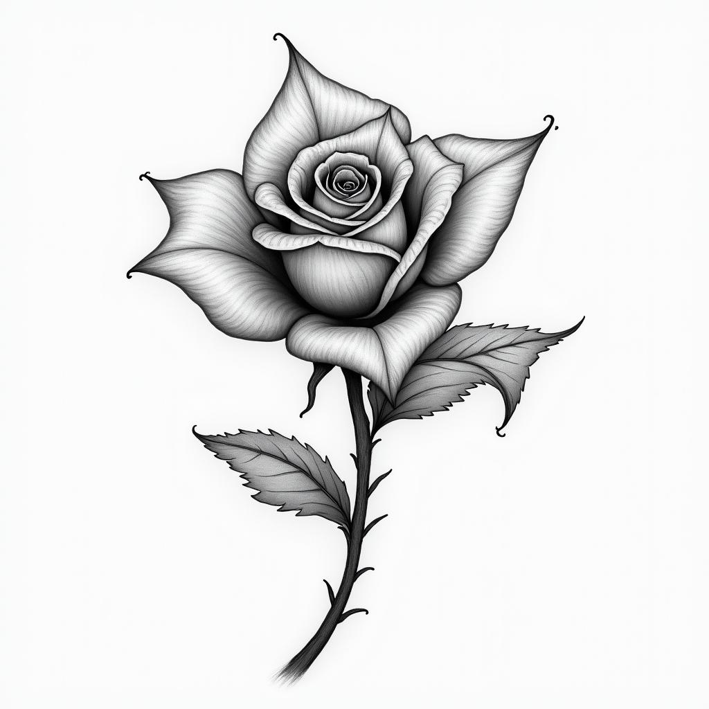 Heart lily rosehigly detailed tattoo - Variation 5