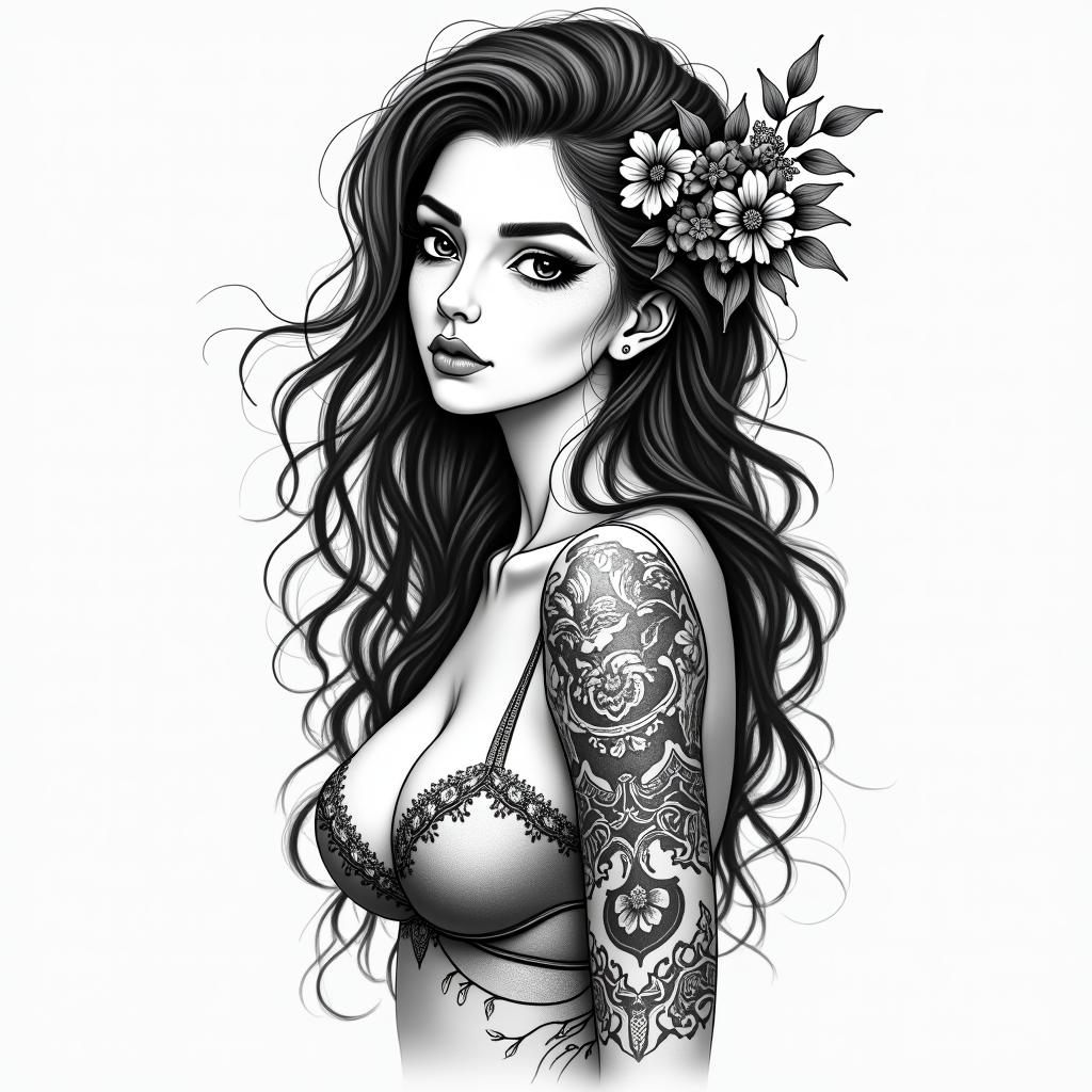 Mary jane solis ,aquarius,birthday 2/12/1988, birth place Davao City Philippineshigly detailed tattoo - Variation 3