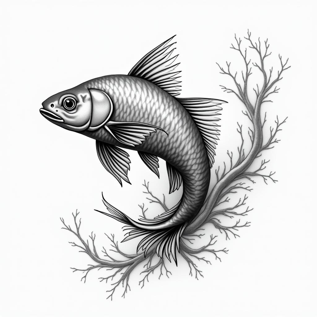 White aquarium León Guanajuatohigly detailed tattoo