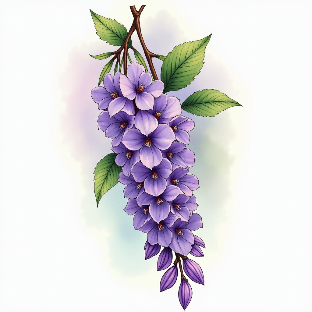 Watercolor tattoo example 2