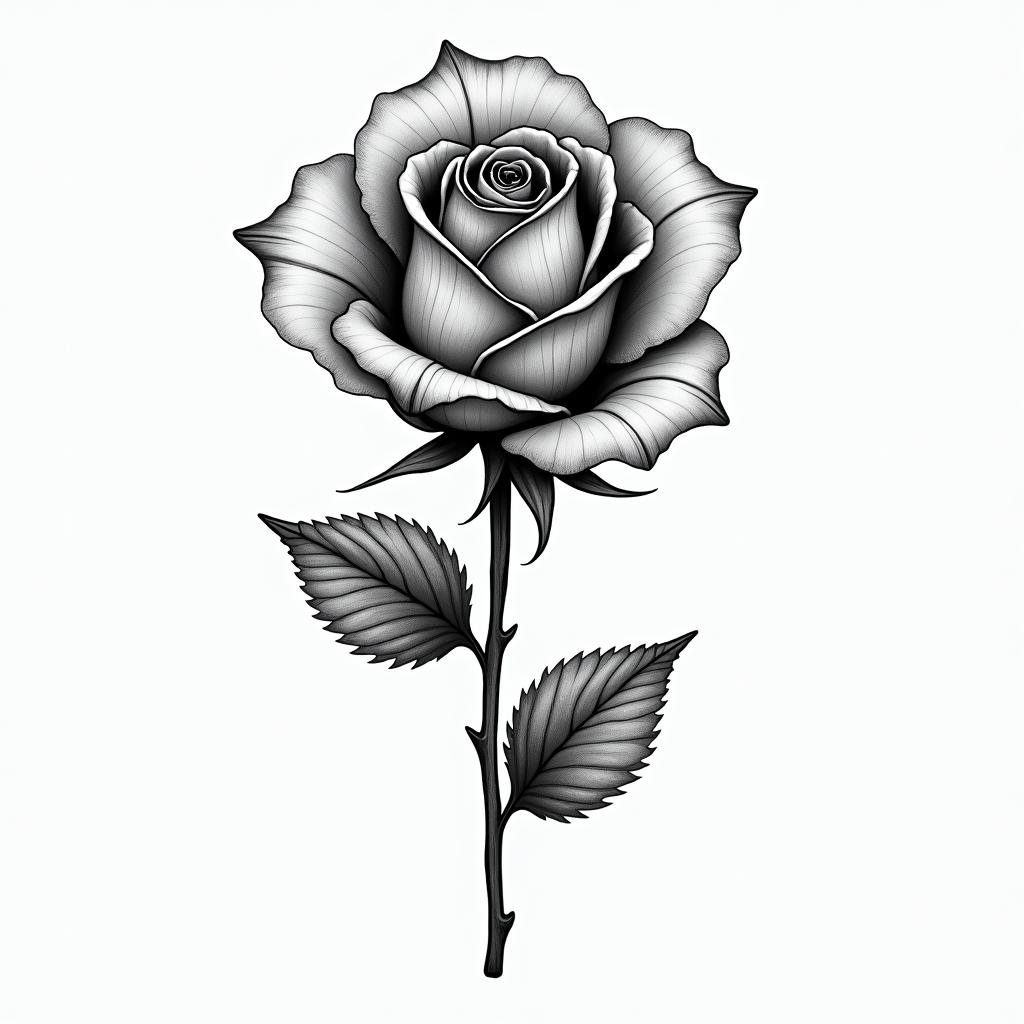 Heart lily rosehigly detailed tattoo - Variation 3