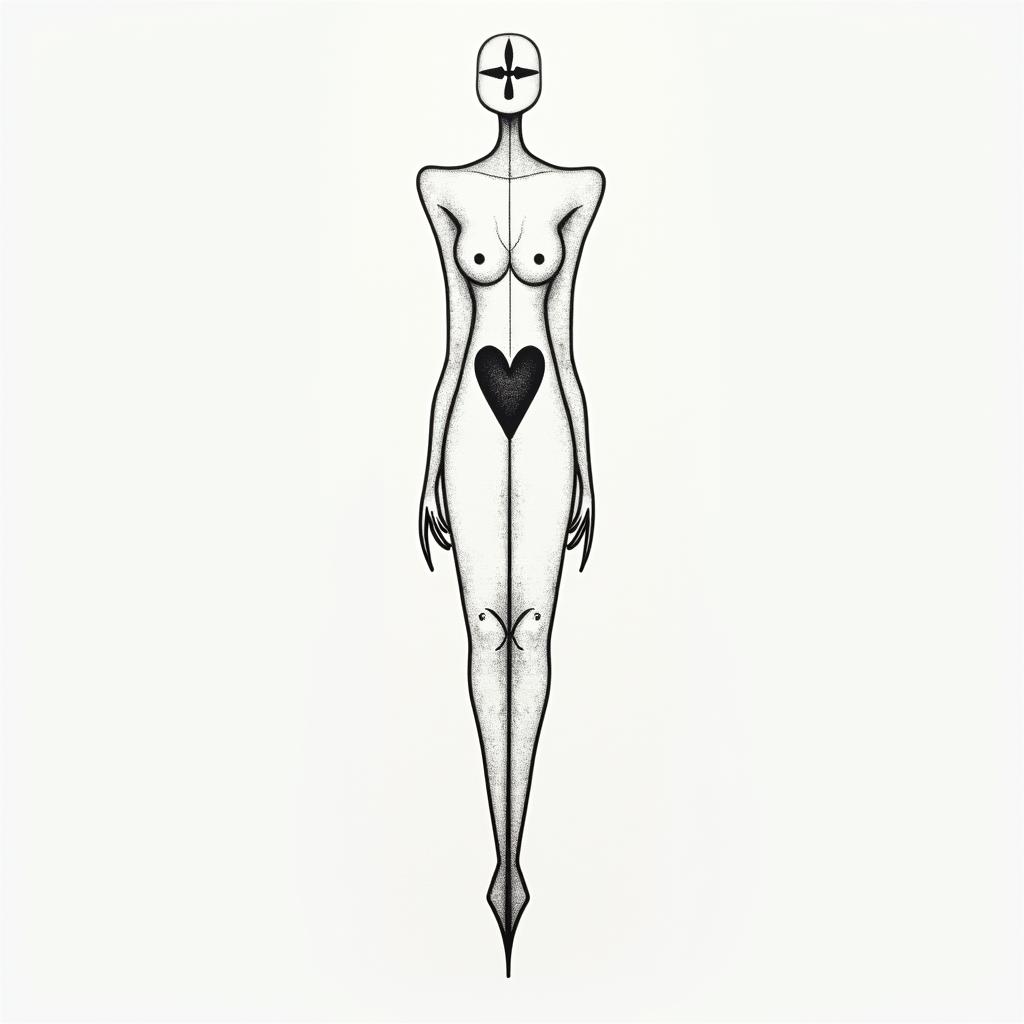 Opa role model with years 1943/1968 Sofia my heartin minimalist style tattoo, featuring simple shapes and fine lines, with minimal shading and details, tiny triangles, creating a sense of balance and harmony - Variation 3