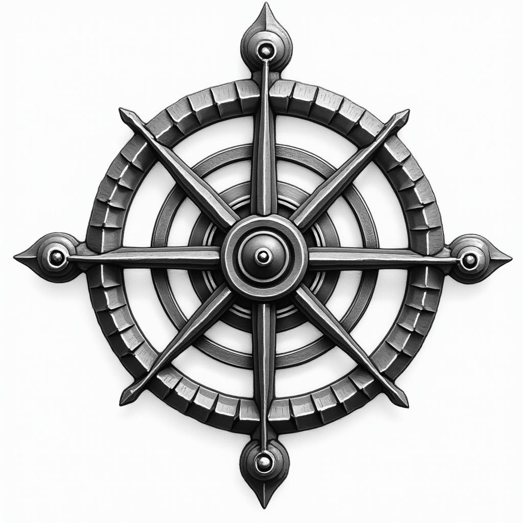 Compasshigly detailed tattoo - Variation 3