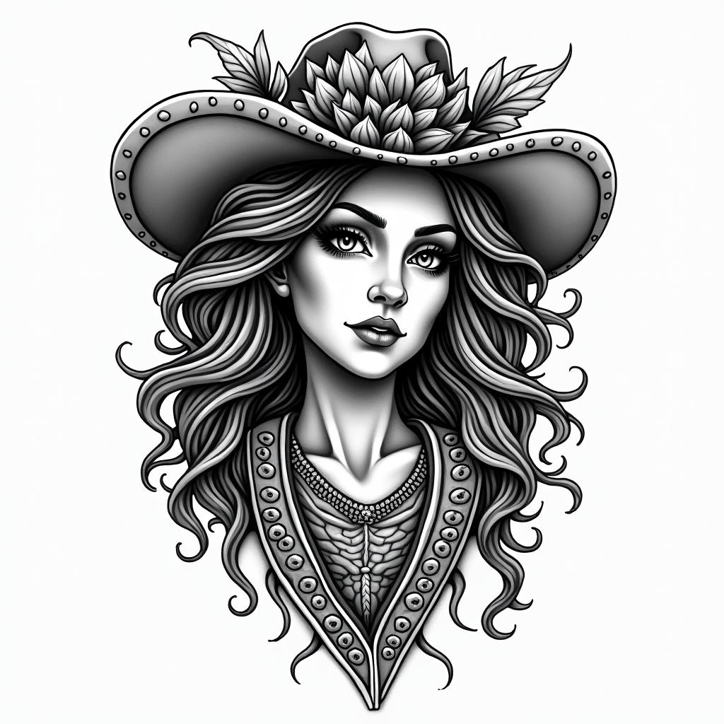 Leo mom from Texasin authentic tattoo style, incorporating traditional modifications, bold black outlines, solid color fills, featuring classic authentic elements - Variation 3