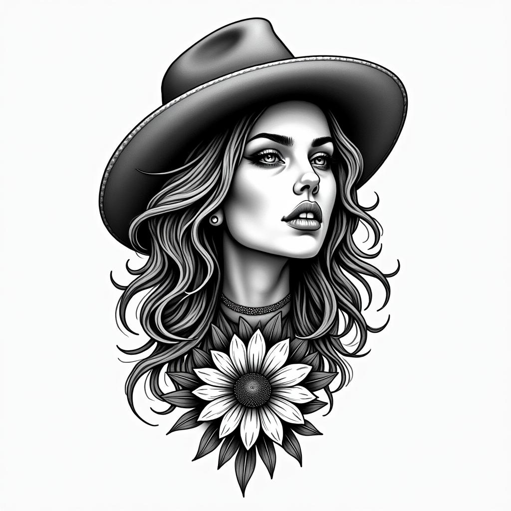 Leo mom from Texasin authentic tattoo style, incorporating traditional modifications, bold black outlines, solid color fills, featuring classic authentic elements - Variation 4