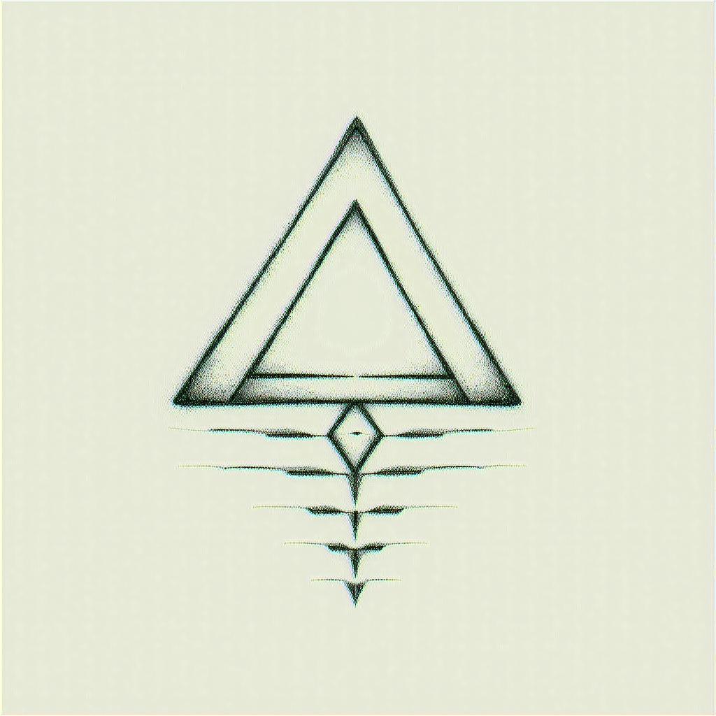 Arabisch Aires Berlinin minimalist style tattoo, featuring simple shapes and fine lines, with minimal shading and details, tiny triangles, creating a sense of balance and harmony - Variation 4