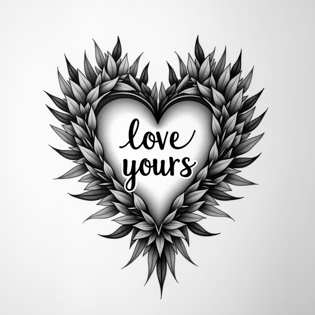 Tattoos that says “love yours”higly detailed tattoo