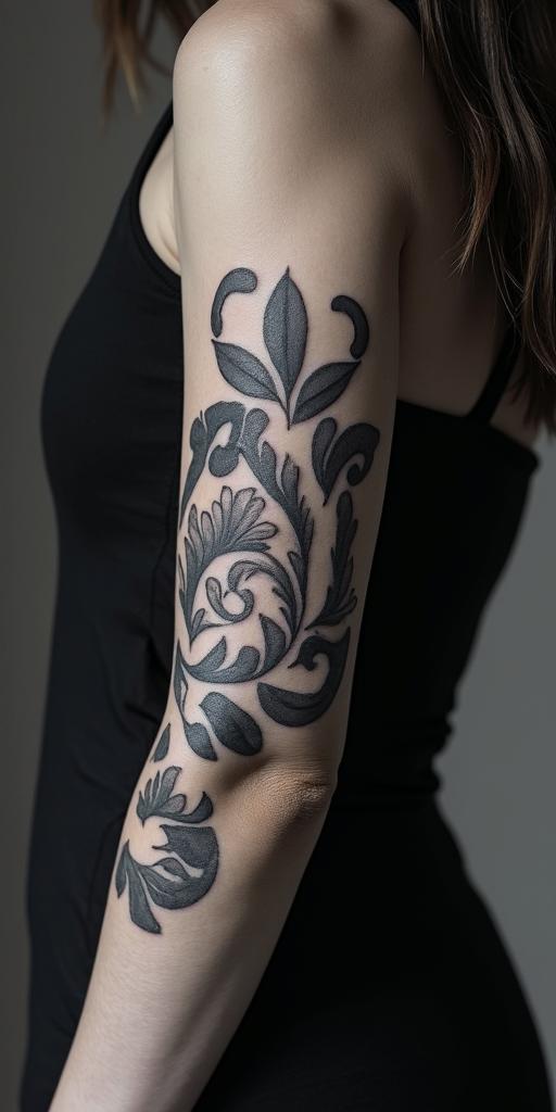 symbolic for a mother of 3, courage, family womanhigly detailed tattoo - Variation 3