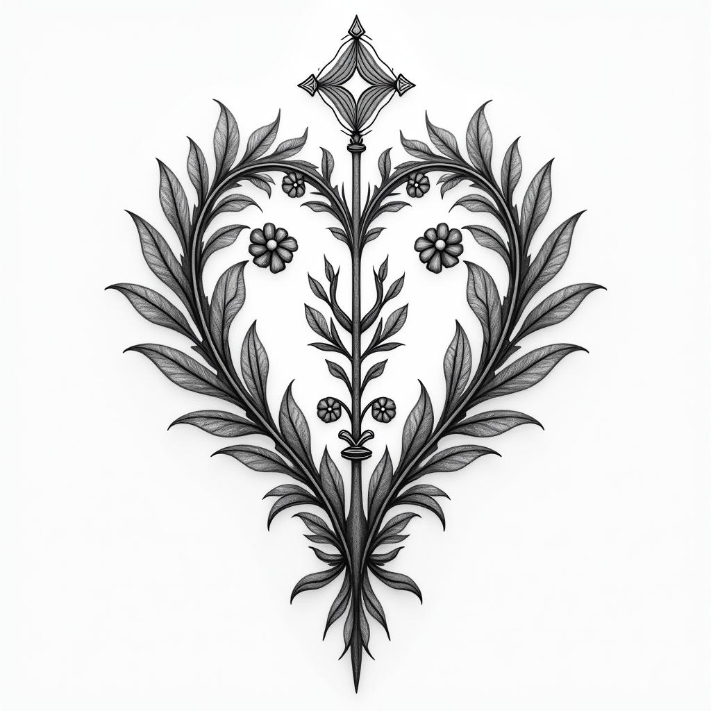 A heartwarming tattoo design featuring the names Martín, Bruno, and Florencia intertwined with elegant branches symbolizing growth, alongside the Egyptian symbol of eternal life, capturing the deep love of a parent for their children, with a harmonious and nurturing composition.higly detailed tattoo