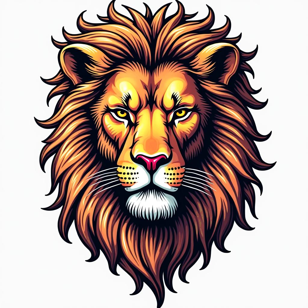 Leo sign, solo levelingin pop art style tattoo, featuring bold and vibrant colors, exaggerated outlines, iconic imagery, inspired by comic books and speech bubbles, comic book characters, retro pop culture - Variation 3