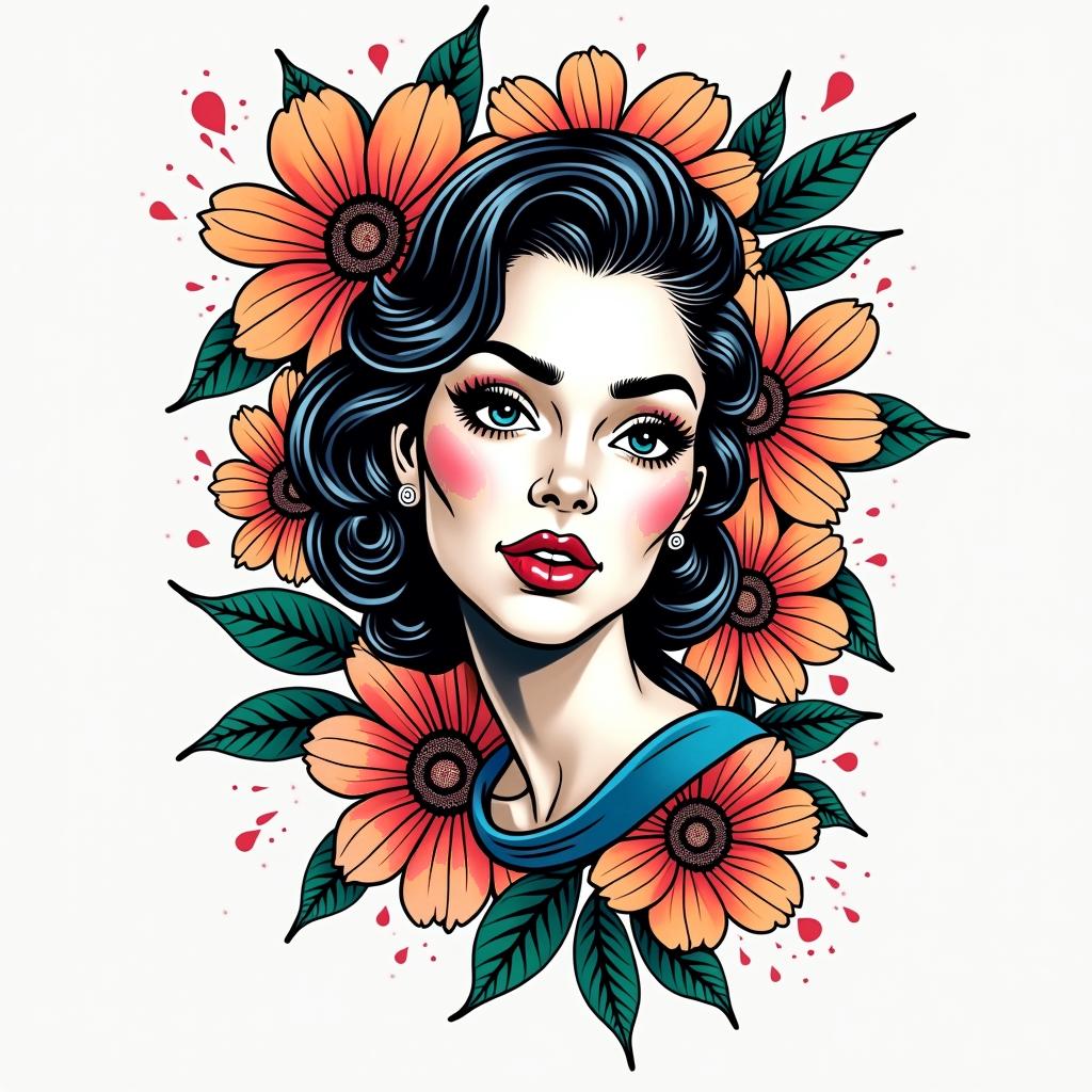 Greecein pop art style tattoo, featuring bold and vibrant colors, exaggerated outlines, iconic imagery, inspired by comic books and speech bubbles, comic book characters, retro pop culture - Variation 3