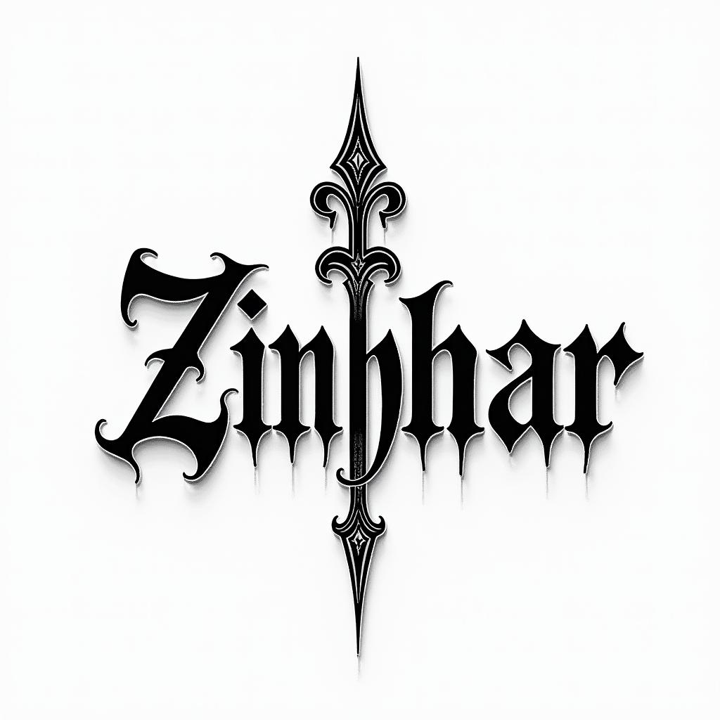 Pia-Zahratext-based tattoo, gothic font ultra-realistic, perfectly placed, high-quality font design, photo-realistic shading, 8k, high quality, finely detailed typography - Variation 3