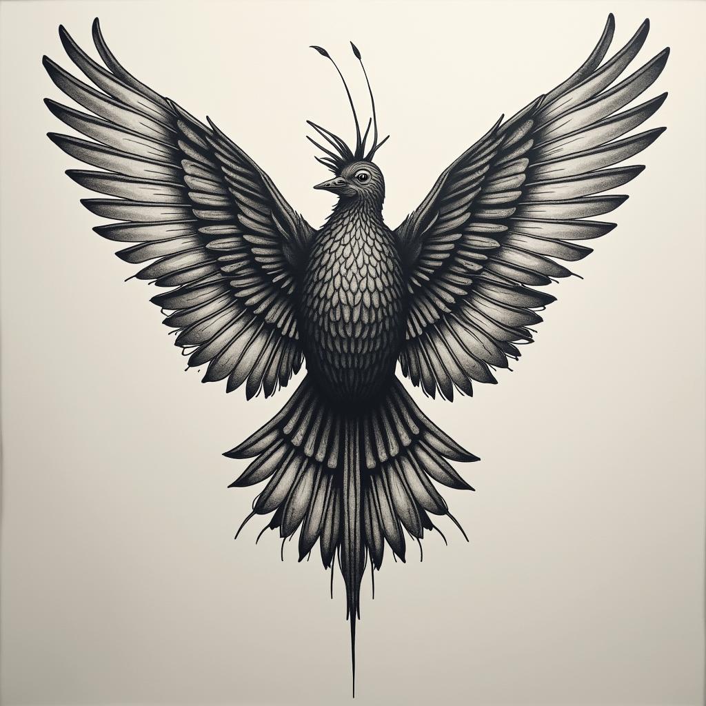 highly detailed tattoo of a linker flügel, intricate design on solid canvas, showcasing fine lines and shading, perfect for tattoo enthusiasts.undefined