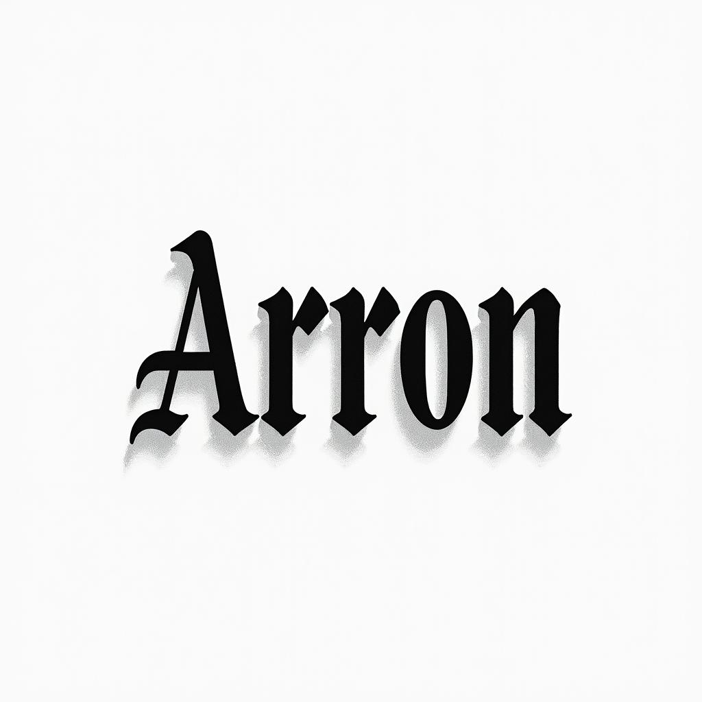 Aaronminimalist text-based tattoo, Monospace font ultra-realistic, perfectly placed, high-quality font design, photo-realistic shading, 8k, high quality, finely detailed typograph - Variation 1