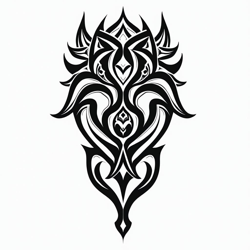 Samuele, Italian-English Pisces sign who lives in Tuscany.in tribal tattoo style, featuring bold and black geometric shapes, curved lines, intertwine and flow seamlessly, creating a powerful and symbolic design, polynesian and maori styles