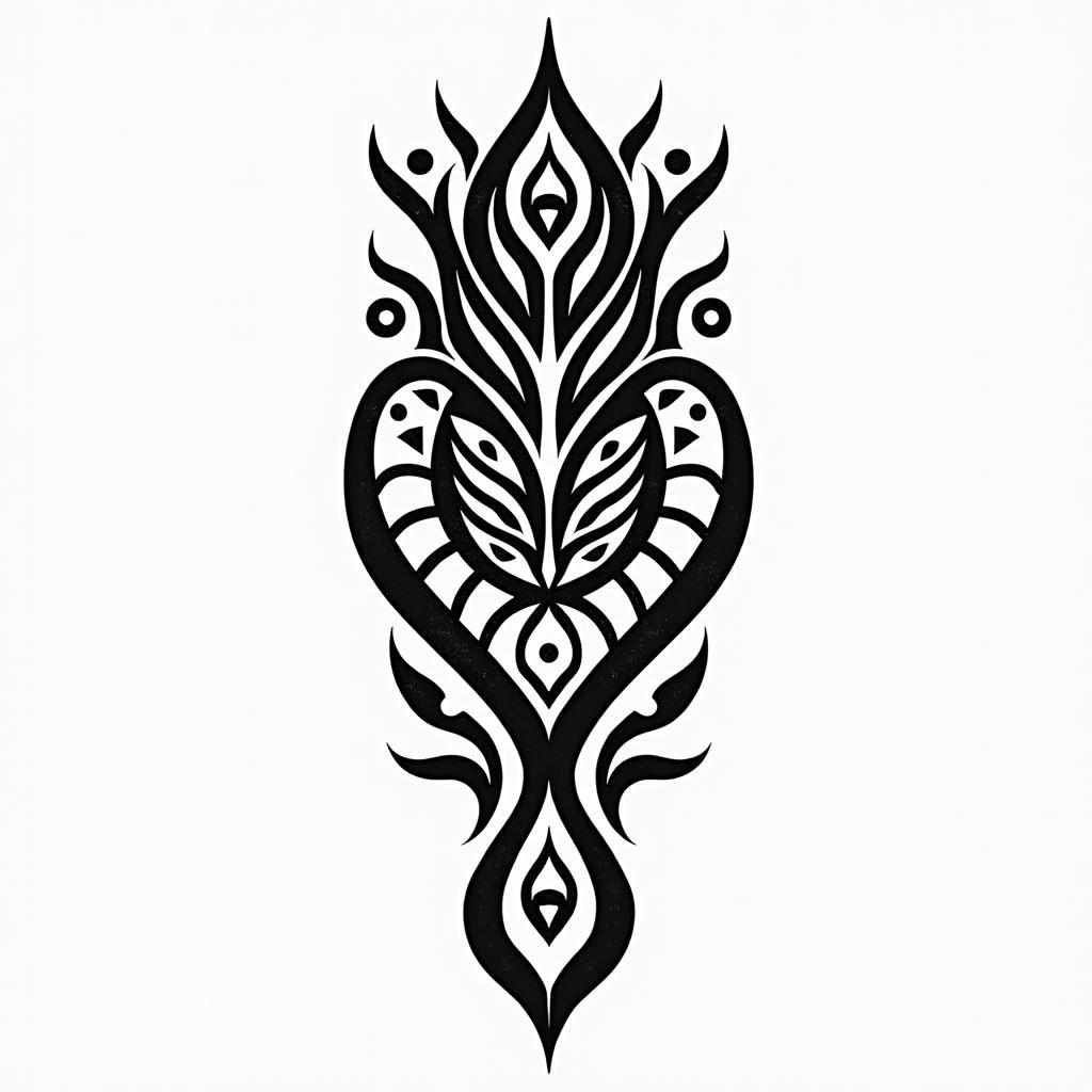 Samuele, Italian-English Pisces sign who lives in Tuscany.in tribal tattoo style, featuring bold and black geometric shapes, curved lines, intertwine and flow seamlessly, creating a powerful and symbolic design, polynesian and maori styles - Variation 2