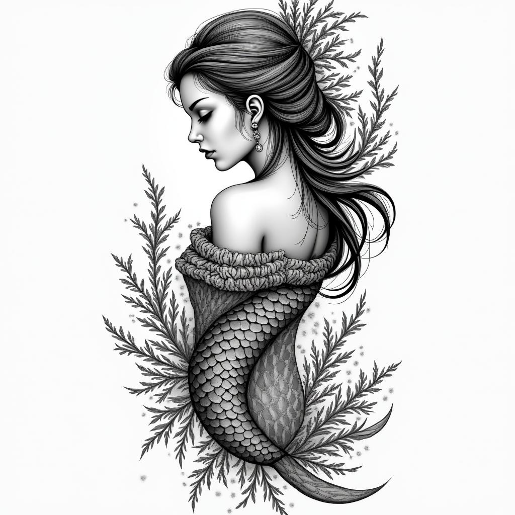 Mary ann, Aquarious, japanese texthigly detailed tattoo - Variation 1