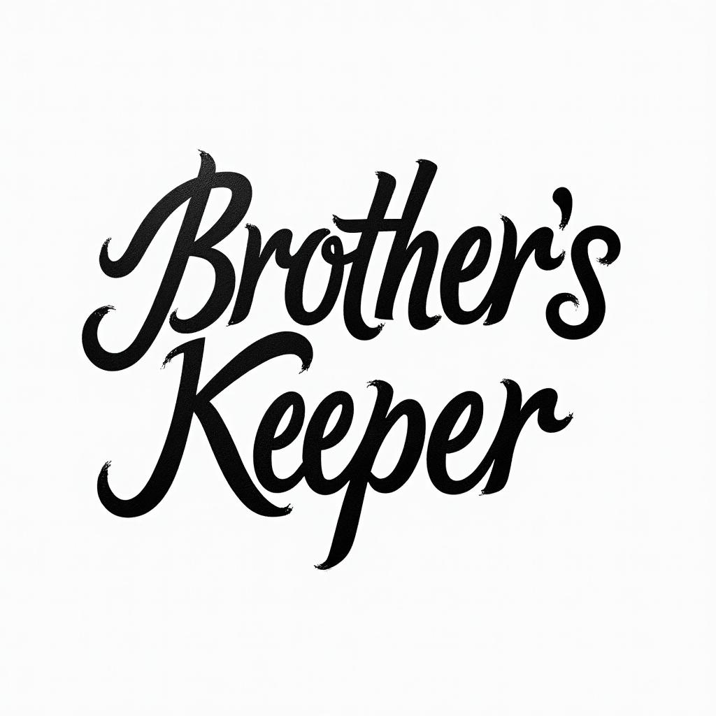 My Brothers Keepertext-based tattoo, japanese font ultra-realistic, perfectly placed, high-quality font design, photo-realistic shading, 8k, high quality, finely detailed typograph - Variation 3
