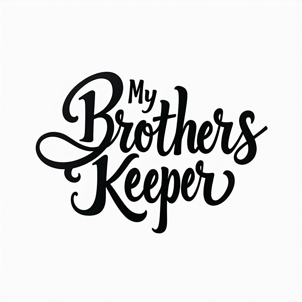 My Brothers Keepertext-based tattoo, japanese font ultra-realistic, perfectly placed, high-quality font design, photo-realistic shading, 8k, high quality, finely detailed typograph - Variation 4