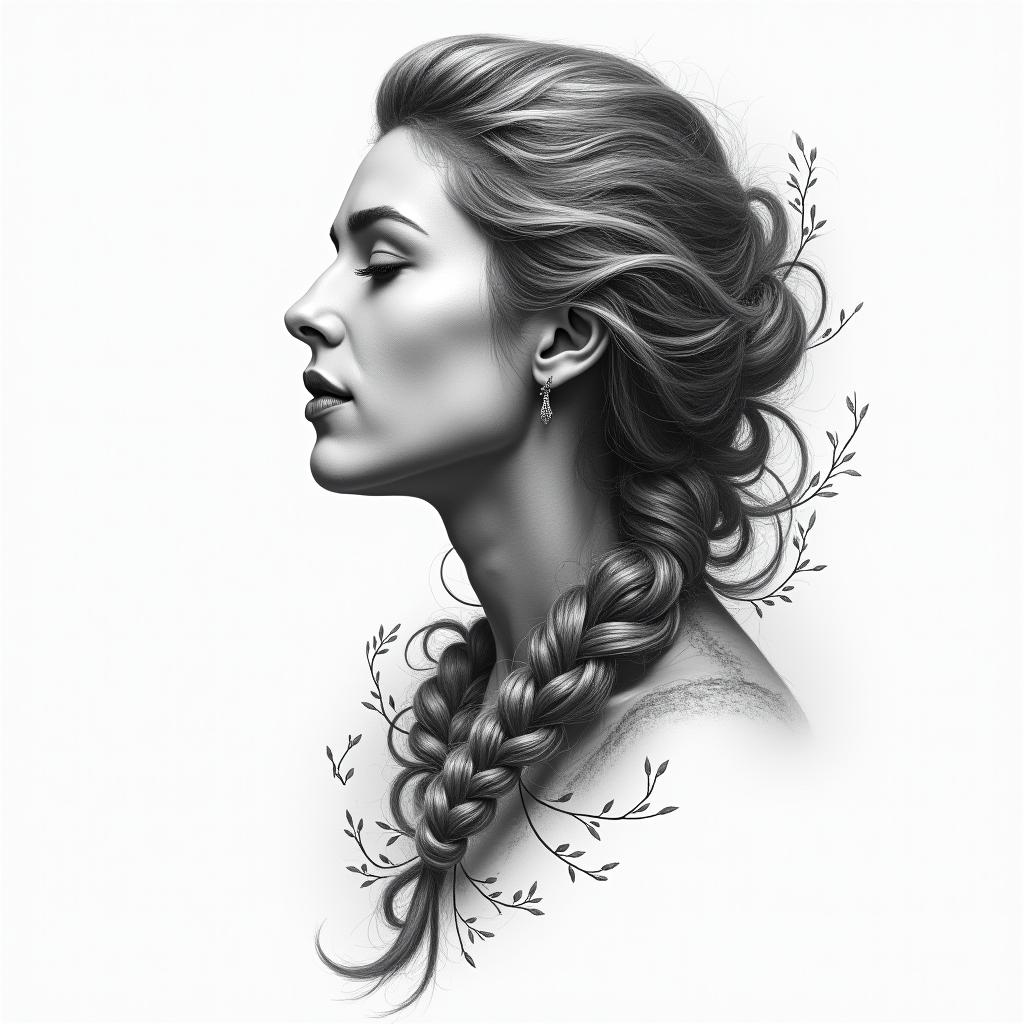 Represents calm and peaceful higly detailed tattoo
