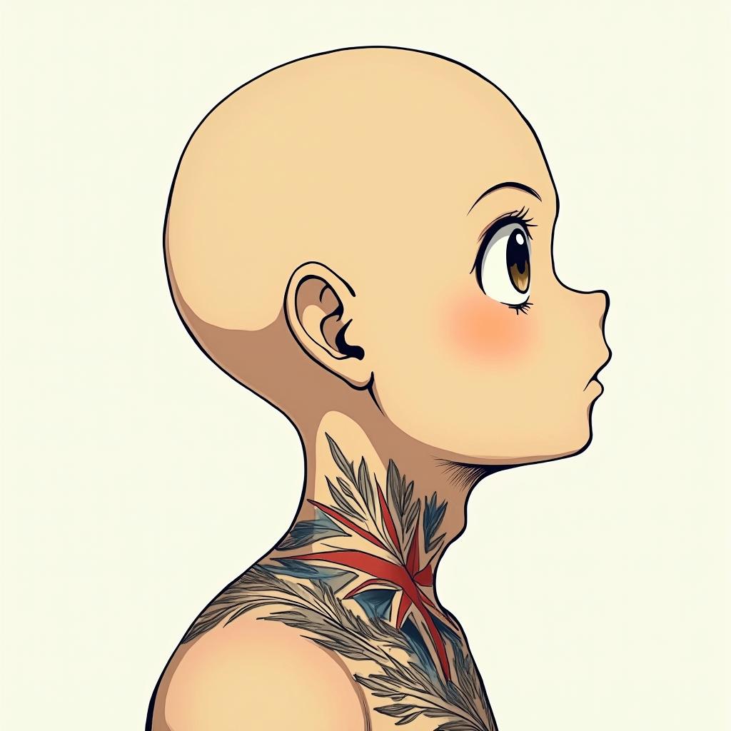 Filipino flag and great Britain flag combinationsGhibli, Studio Ghibli aesthetic, hand-drawn anime style, retro nostalgic atmosphere, retro soft pastel color palette with earthy tones, retro Japanese cinematic shot, yellow tint effect, bald character, smooth surface, anime shadow 90's anime style - Variation 3